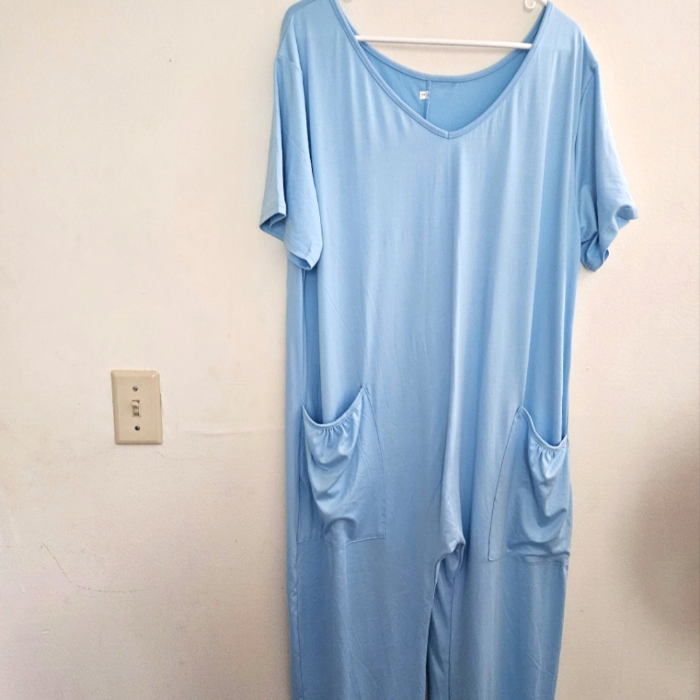 LargeLight Blue Women's Sleepwear Jumpsuit‎ Super Soft!
